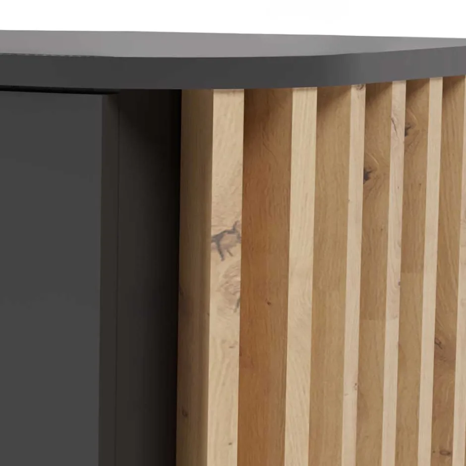 Nachtkommode in Grau und Wildeiche - Penzanca^Wohnen Discount