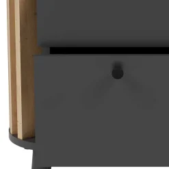 Nachtkommode in Grau und Wildeiche - Penzanca^Wohnen Discount