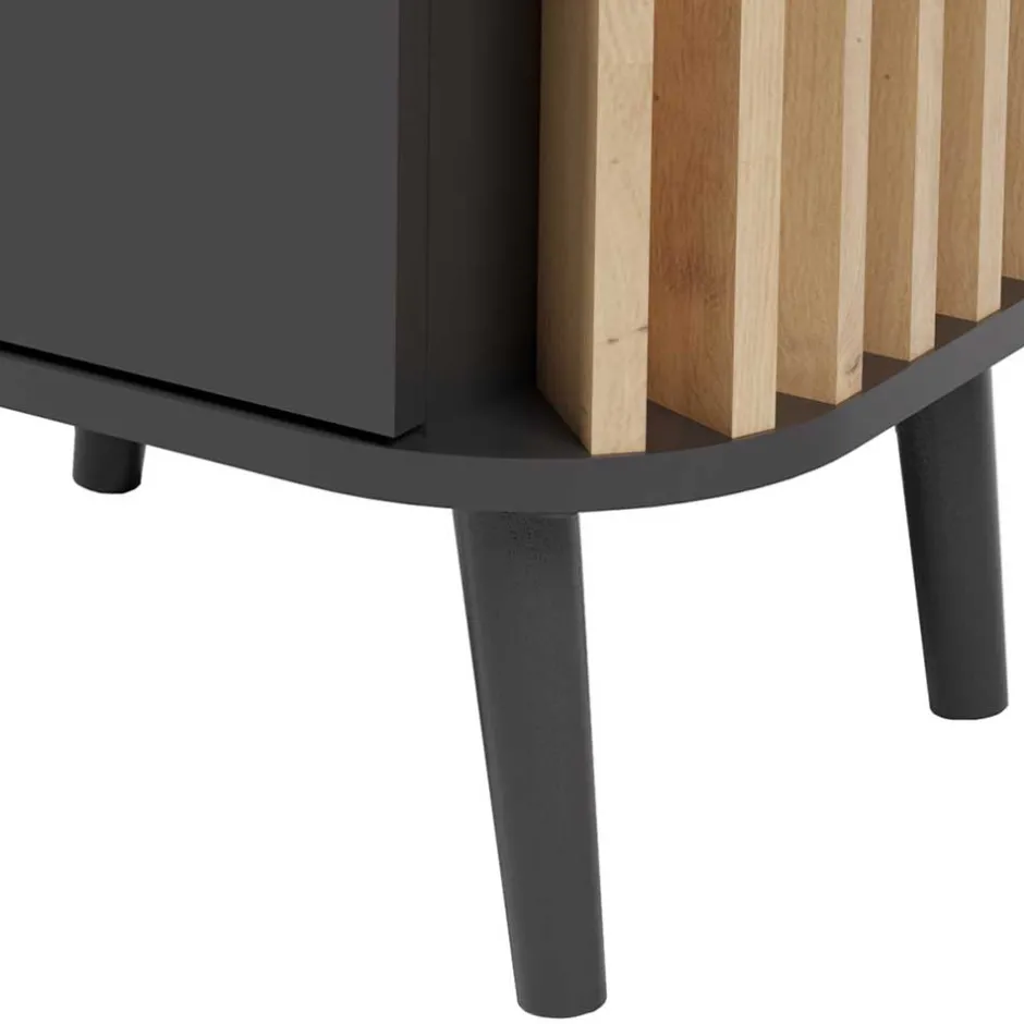 Nachtkommode in Grau und Wildeiche - Penzanca^Wohnen Discount