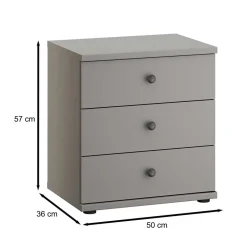 Nachtkommode in Hellgrau - Ridonna^Wohnen Discount