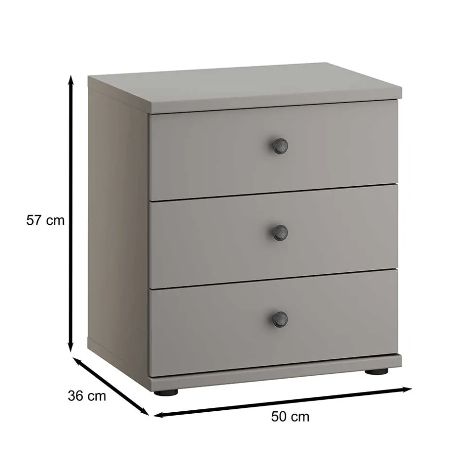 Nachtkommode in Hellgrau - Ridonna^Wohnen Discount