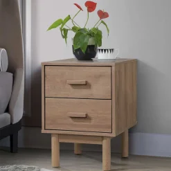 Wohnen Nachtkommode in Holzoptik Eiche - Benns