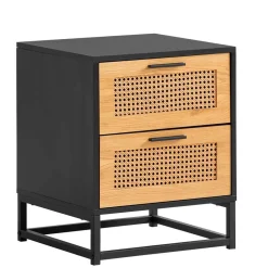 Wohnen Nachtkommode in Natur und Schwarz - Around