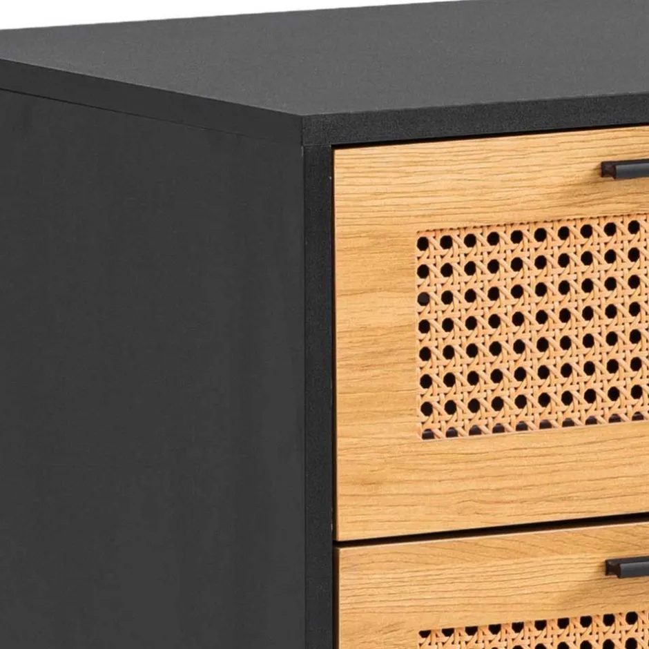 Wohnen Nachtkommode in Natur und Schwarz - Around