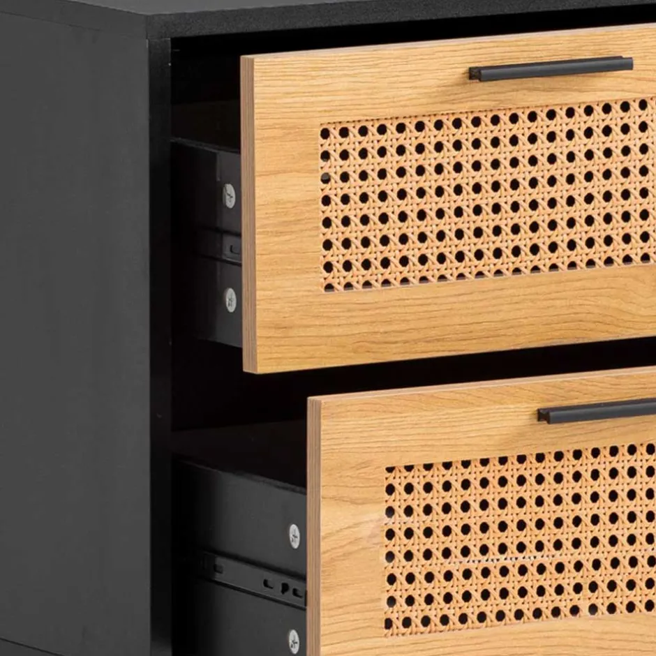 Wohnen Nachtkommode in Natur und Schwarz - Around