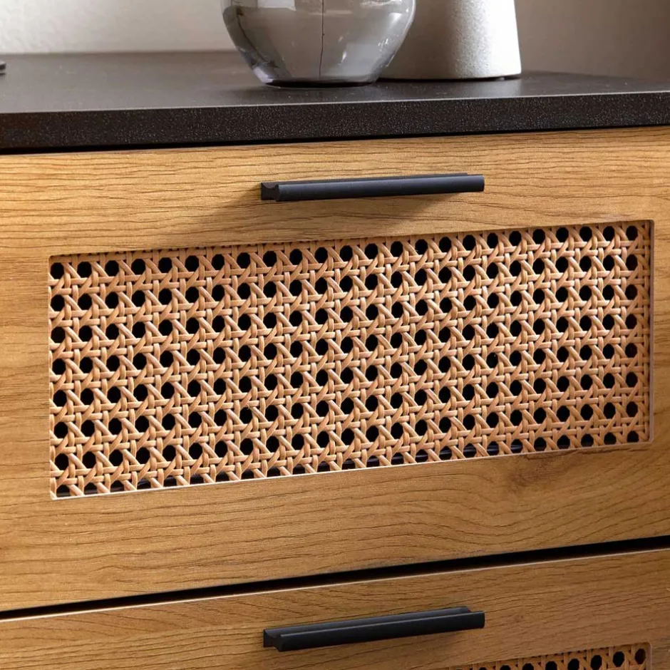 Wohnen Nachtkommode in Natur und Schwarz - Around