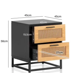 Wohnen Nachtkommode in Natur und Schwarz - Around
