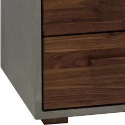 Wohnen Nachtkommode in Nussbaum und Beton Optik - Araulon