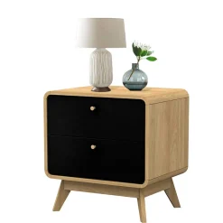 Nachtkommode in Schwarz & Eiche - Sondros^Wohnen Sale