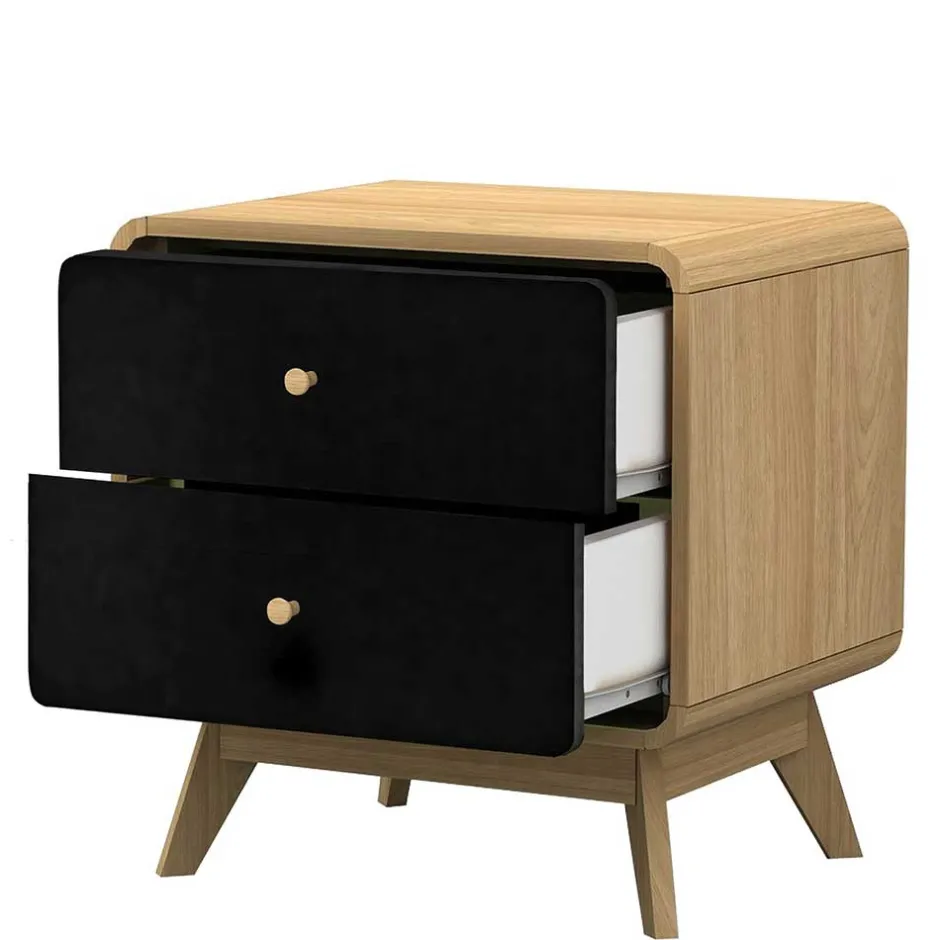 Nachtkommode in Schwarz & Eiche - Sondros^Wohnen Sale
