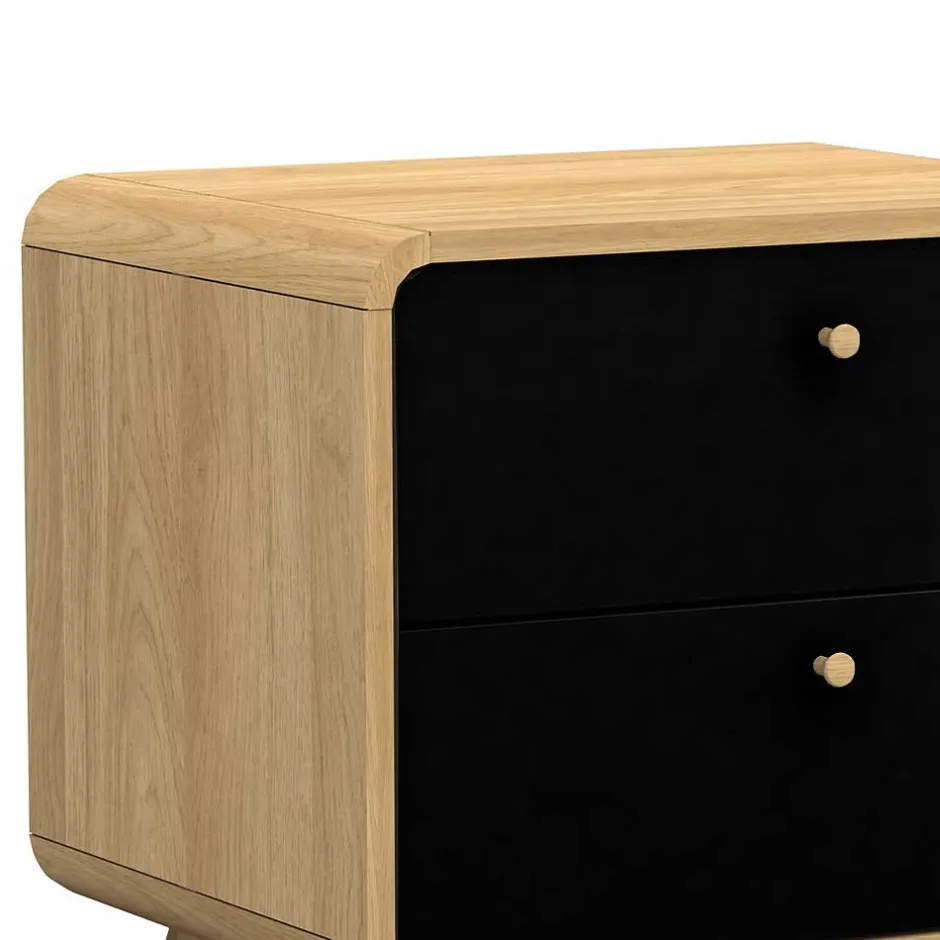 Nachtkommode in Schwarz & Eiche - Sondros^Wohnen Sale