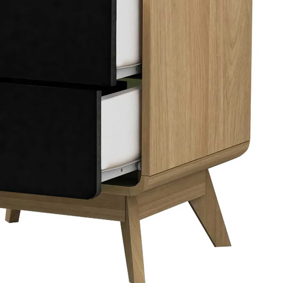 Nachtkommode in Schwarz & Eiche - Sondros^Wohnen Sale