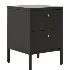 Nachtkommode in Schwarz mit Gold - Singular^Wohnen Discount