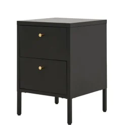 Nachtkommode in Schwarz mit Gold - Singular^Wohnen Discount