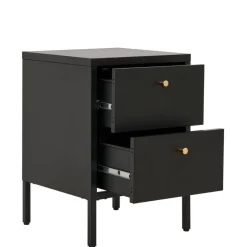 Nachtkommode in Schwarz mit Gold - Singular^Wohnen Discount