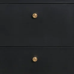 Nachtkommode in Schwarz mit Gold - Singular^Wohnen Discount