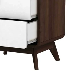 Wohnen Nachtkommode in Walnuss & Weiß - Pollux