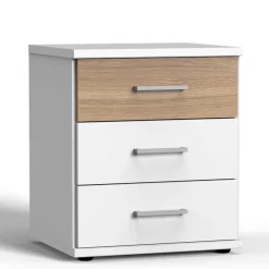 Wohnen Nachtkommode in Weiß & Eiche - Calassina