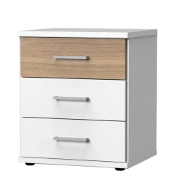 Wohnen Nachtkommode in Weiß & Eiche - Calassina