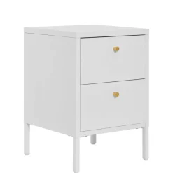 Wohnen Nachtkommode in Weiß mit Gold - Lititia