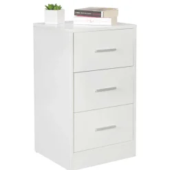 Wohnen Nachtkommode in Weiß mit Metallgriffen - Guantama