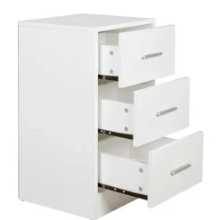 Wohnen Nachtkommode in Weiß mit Metallgriffen - Guantama