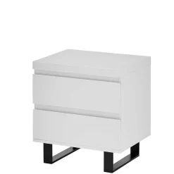 Wohnen Nachtkommode in Weiß mit Schwarz - Atela