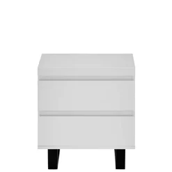 Wohnen Nachtkommode in Weiß mit Schwarz - Atela