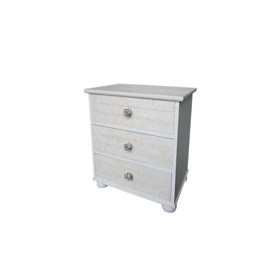 Wohnen Nachtkommode Leviusa in Weiß Creme