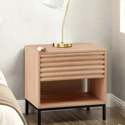 Wohnen Nachtkommode mit einer Schublade und Fach - Lunira