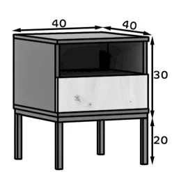 Nachtkommode mit Fach und Schublade - Cavan^Wohnen Hot