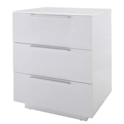 Nachtkommode mit Glasbeschichtung Ardila in Weiß^Wohnen Hot