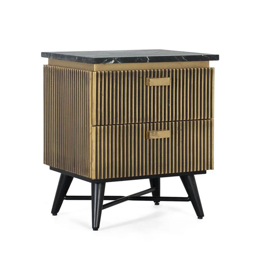 Nachtkommode mit Marmorplatte - Hayato^Wohnen