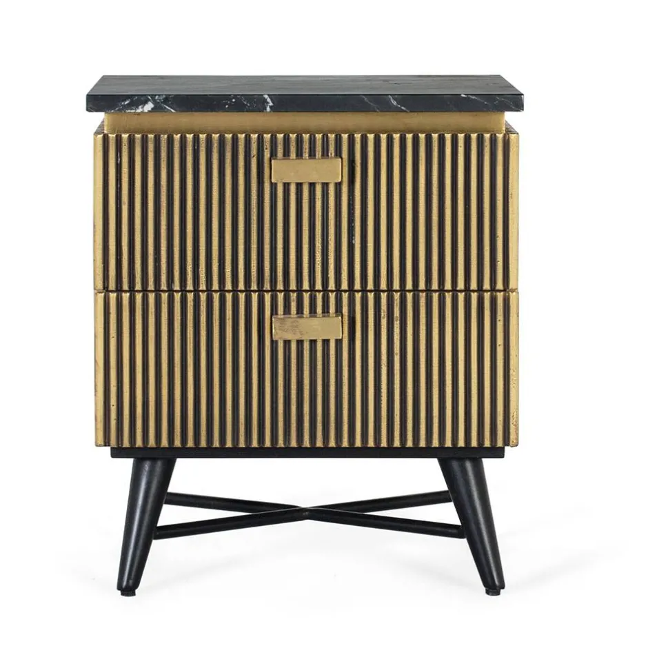 Nachtkommode mit Marmorplatte - Hayato^Wohnen