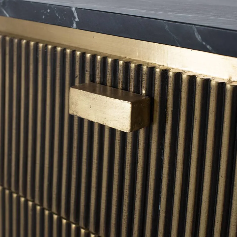 Nachtkommode mit Marmorplatte - Hayato^Wohnen