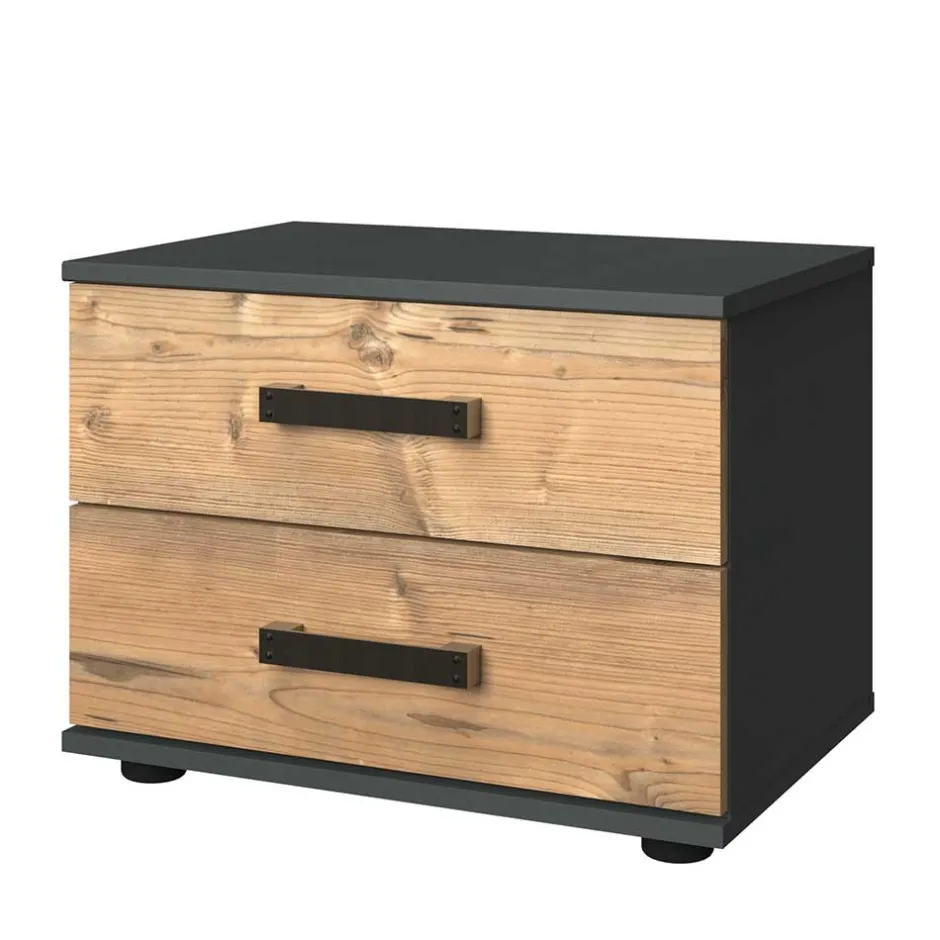 Wohnen Nachtkommode mit zwei Schubladen in Tanne NB - Ardila I