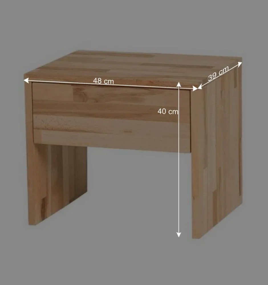 Wohnen Nachtkonsole Brains aus Kernbuche Massivholz