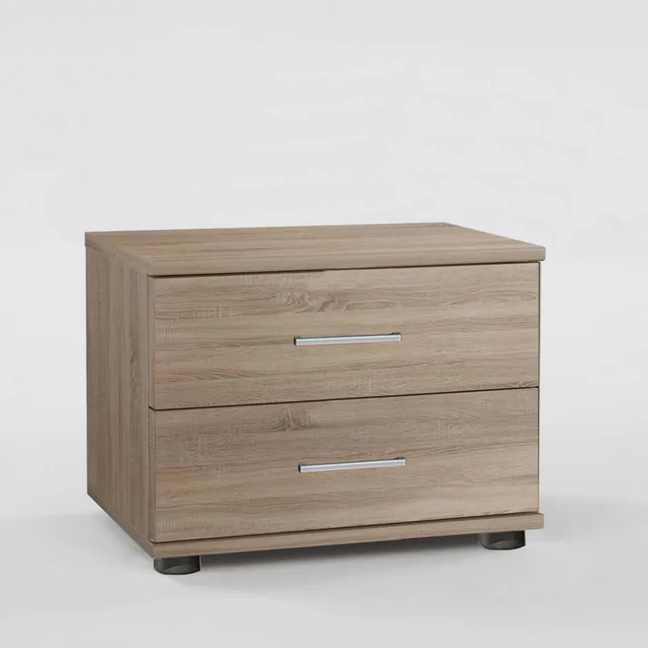 Wohnen Nachtkonsole Entuisan in Eiche Holzoptik Sägerau