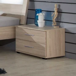 Wohnen Nachtkonsole Entuisan in Eiche Holzoptik Sägerau