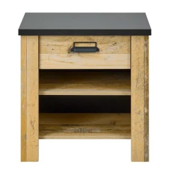 Nachtkonsole im Altholz Look & Anthrazit - Naiavio^Wohnen