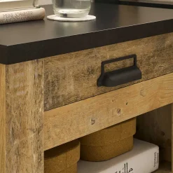 Nachtkonsole im Altholz Look & Anthrazit - Naiavio^Wohnen