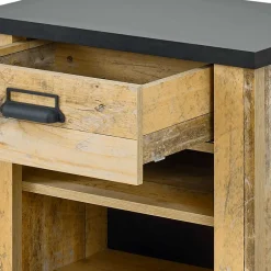 Nachtkonsole im Altholz Look & Anthrazit - Naiavio^Wohnen