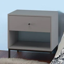 Wohnen Nachtkonsole in Grau mit Schwarz - Lagista