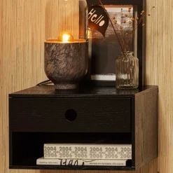 Nachtkonsole in Schwarz mit Furnier - Yalin^Wohnen Clearance