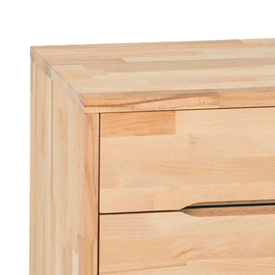 Wohnen Nachtkonsole mit 2 Schubladen Bejaro aus massiver Kernbuche