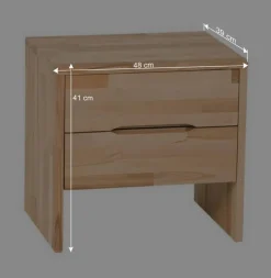 Wohnen Nachtkonsole mit 2 Schubladen Bejaro aus massiver Kernbuche