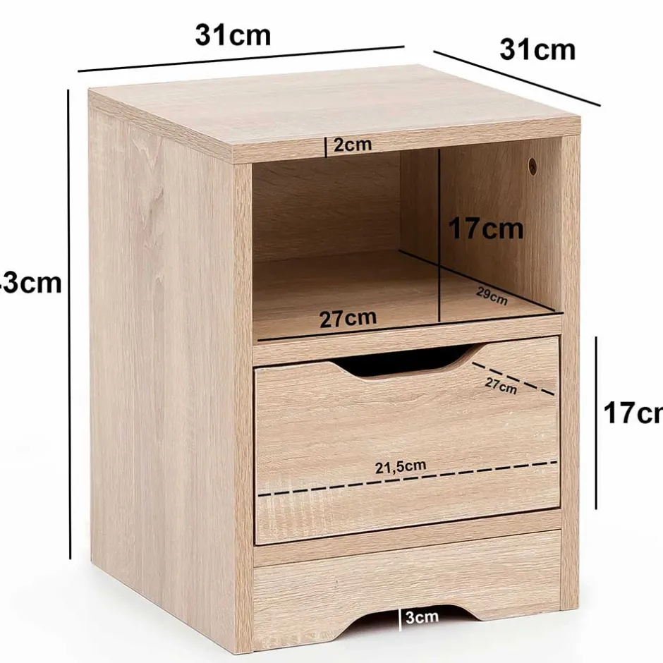 Nachtkonsole mit Fach und Schublade - Mavricara^Wohnen Best