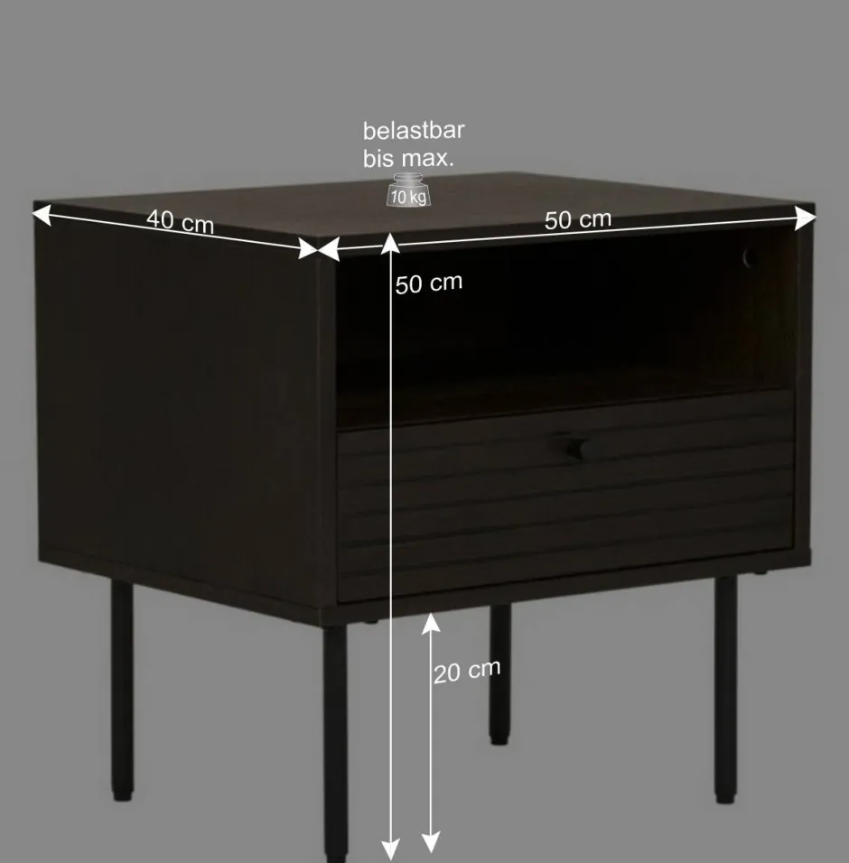 Nachtkonsole mit Fach und Schublade - Wega^Wohnen New
