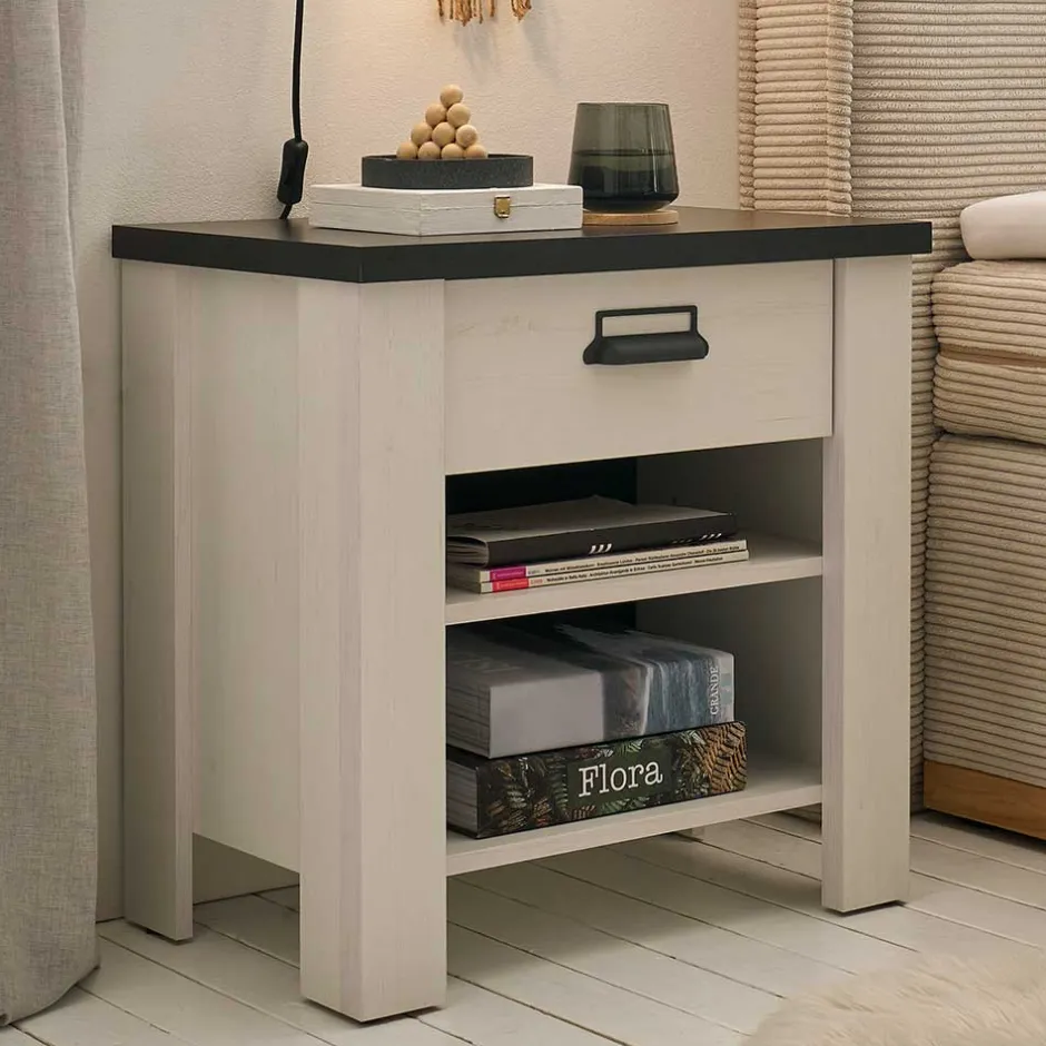 Nachtkonsole mit Schublade & zwei Fächern - Tramos^Wohnen New