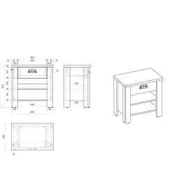 Nachtkonsole mit Schublade & zwei Fächern - Tramos^Wohnen New
